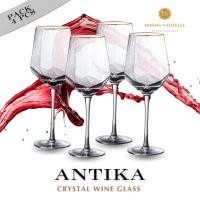 ราคา Dining Vaisselle - แก้วไวน์และแก้วน้ำทรงแปดเหลี่ยมขอบทอง Antika Crystal Wine and Octagon Glasses (แพ็ค 4 ชิ้นต่อชุด) Antika wine glass (12429266)