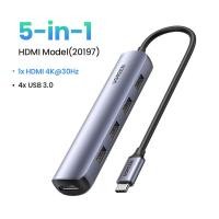 ราคา UGREEN Adapter Hub Docking Station USB-C 3.1 to HDMI 4K, VGA 1080P, Card Reader SD/TF, RJ45 PD100W Converter 5in1 HDMI*1+USB*4 (12450137)