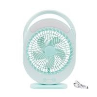 Super LED พัดลมตั้งโต๊ะชาร์จไฟ 9 นิ้ว พร้อมโคมไฟ LED รุ่น KM-0336