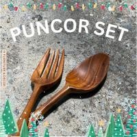 ราคา H Furniture & Decor ชุดช้อนส้อมปั่นคอ งานไม้สัก ช้อนส้อมทานอาหาร ราคาไม่รวมจาน ของขวัญ (12473739)