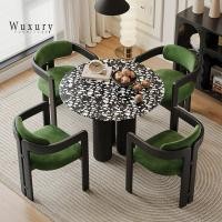 ราคา Wuxury Furniture โต๊ะทานข้าว โต๊ะกินข้าวทรงกลม TOPหินอ่อน นำเข้า ส่งฟรี กว้าง 120 cm (12501131)