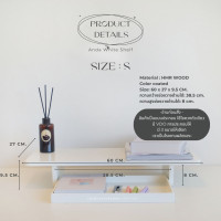 ราคา shadeandshadow ชั้นวางจอคอม มี 3 ขนาด น่ารักมาก ชั้นวางหนังสือ workfromhome ชั้นวางของจัดระเบียบโต๊ะ studygram Size S สีขาว (12494837)