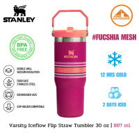 ราคา แก้วเก็บความเย็น Stanley VARSITY ICEFLOW FLIP STRAW TUMBLER 30 OZ FUCSHIA MESH (12488868)