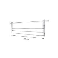 ราคา PFH ราวตากผ้าแขวนขอบระเบียงพับได้ ขนาด 120 cm. 3 ราวตาก ไม่ต้องเจาะผนัง ราวสแตนเลส 304 ไม่เป็นสนิม กว้าง 5 cm หนา 2 cm (12496339)