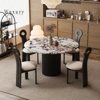 ราคา Wuxury Furniture โต๊ะทานข้าว ทรงกลม Bvlgari ดีไซน์ TOP หินอ่อน ส่งฟรี รุ่นกว้าง 80 cm (12501134)