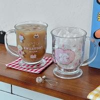 ราคา PP Home แก้วกาแฟ แก้วชา ขนาดน่ารักกำลังดี แก้วน้ำสไตล์ญี่ปุ่นเกาหลี cute glass mug แก้วมีหูจับ Sweet Day 450 ML (12502509)