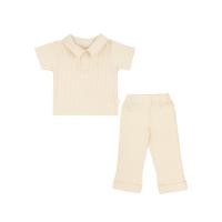 ราคา Little22 Minimal Joseph Polo Shirt Classic logo with long pants เสื้อโปโล พร้อมกางเกงขายาวขาเบิ้ล Ivory,3T (12539263)
