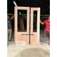 ราคา ประตูไม้ Luxury กระจกด้านบน+ลูกฟักล่าง ประตู+กระจก 90cm x 200cm (12476109)