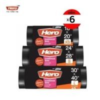 ราคา Hero ถุงขยะ ม้วนดำ (แบบหนา) [แพ็คสุดคุ้ม 6 แพ็ค] (6 แพ็ค) 24x28นิ้ว (12505094)