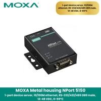 ราคา MOXA NPort 5150 1-port device server, 10 100M ethernet, RS-232 422 485 DB9 male, 12-48 VDC, 0-55°C" normal (12523121)