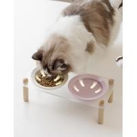 ราคา MM SHOP ชามน้องหมาน้องแมว ชามข้าวสัตว์เลี้ยง จานเซรามิคพร้อมฐานวางอะคริลิค ขาไม้โอ๊ค M ม่วง (12542357)
