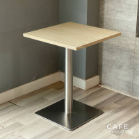 ราคา Cafemaker โต๊ะไม้ปิดผิวเมลามีนลายไม้ยางพารา ขาสแตนเลสสีเงิน Daisy-Series Z 75x75 ซม. (12543138)