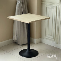 ราคา Cafemaker โต๊ะไม้ปิดผิวเมลามีนลายไม้ยางพารา ขาเหล็กสีดำฐานกลม Daisy-Series A 75x75 ซม. (12543167)