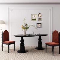 ราคา Bunis Oval dining table SD49 ชุดโต๊ะอาหารไม้ยางพารา รุ่น โต๊ะขนาด 140/160/180/200CM สีโอ๊ค 6-8 ที่นั่ง โต๊ะอาหารรูปเอลลิ 180*80*75CM (12563641)