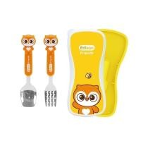 ราคา Edison Friends ช้อนส้อมเด็ก สแตนเลสเกรด304 พร้อมกล่องใส่พกพา ด้ามจับพลาสติกลายการ์ตูนน่ารัก 2 - 6 ปี นกฮูก (12511848)