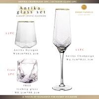 ราคา dining vaisselle - ชุดแก้วคริสตัลหรูหรา: แก้วแชมเปญและแก้วน้ำ antika (24 ใบ) พร้อมของแถมแก้ว crystal iceberg (12482594)