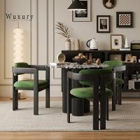 ราคา Wuxury Furniture โต๊ะทานข้าว โต๊ะกินข้าวทรงกลม TOPหินอ่อน นำเข้า ส่งฟรี เก้าอี้เข้าชุด 1 ตัว (12501133)