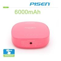 ราคา PISEN แบตสำรองแท้ 6,000 mAh พาวเวอร์แบงค์ 2 USB 5V-2A Moon Box Power รุ่น TS-D095 ปุ่มสัมผัสแบบสไลด์ ไฟฉาย LED ส่องสว่างยามค่ำคืนในตัว - สีชมพู (12511106)