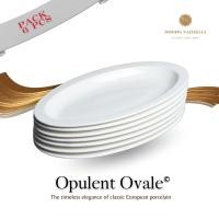 ราคา Dining Vaisselle - จานOpulent Ovale Porcelain Plate 16" - แพ็ค 6/10/14 ชิ้น จานวงรีพอร์ซเลนหรู Pack 6 ใบ (12494977)