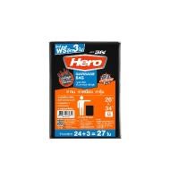 ราคา Hero ถุงขยะ (แอนตี้แบคทีเรีย) แบบมาตรฐาน หูผูก ก้นถุงตัดตรง เพิ่มจำนวนใบ แพ็คสีดำ // ถุงขยะฮีโร่[แพ็คสุดคุ้ม 3 แพ็ค] [x3 แพ็ค] 26x34นิ้ว (12505075)