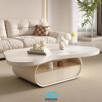 ราคา Wisdom Home โต๊ะกลาง โต๊ะรับแขก โต๊ะกลางโซฟา โต๊ะกลางหินอ่อน วัสดุหินอ่อนสังเคราะห์ โครงขาไม้ทำสีเงาHi Gross (12509715)