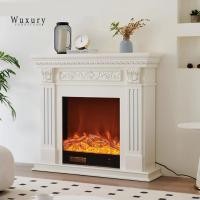 ราคา Wuxury.furniture ตู้วางทีวีเตาพิงไฟ LED 3D เปลวไฟ สเหมือนจริง ส่งฟรี กว้าง 120 สูง 110 cm รุ่น สีขาว (12526657)