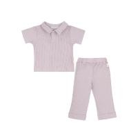 ราคา Little22 Minimal Joseph Polo Shirt Classic logo with long pants เสื้อโปโล พร้อมกางเกงขายาวขาเบิ้ล Taro,3T (12539255)