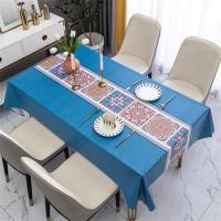 ราคา Happy Time ผ้าปูโต๊ะ PVC กันน้ำ กันน้ำมัน กันลื่น สไตล์นอร์ดิก 140*180cm. สีน้ำเงิน (12528503)