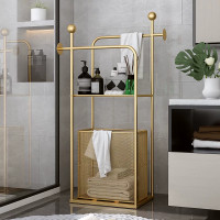 ราคา Chiranatda ชั้นแขวนผ้าทรงสี่เหลี่ยม สีทอง + ตะกร้า (12543444)