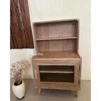 ราคา Naijanshop ตู้ไม้สัก โชว์สินค้า สไตล์โมเดริ์น แต่งกระจกลอน ขนาด กว้าง 30 ข้างบนกว้าง 15 x ยาว 50 สูง 85 ซม. ตู้สีกัดขาวธรรมชาติ (12565388)