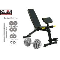 ราคา Altrom Sport รุ่น AM-021DZK + DBS14Kg ม้านั่งออกกำลังกาย + ดัมเบลเซท 14 kg. (12560474)