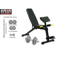 ราคา Altrom Sport รุ่น AM-021DZK + DBS10Kg ม้านั่งออกกำลังกาย + ดัมเบลเซท 10 kg. (12560508)
