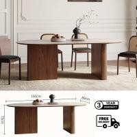 ราคา Bunise Oval dining table SD82 ชุดโต๊ะอาหารไม้ยางพารา รุ่น โต๊ะขนาด 140/160/180CM สีโอ๊ค 6-8 ที่นั่ง โต๊ะอาหารรูปเอลลิปต์ Table 160*80*75CM (12567190)