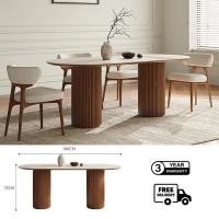 ราคา Bunise Oval dining table SD63 ชุดโต๊ะอาหารไม้ยางพารา รุ่น โต๊ะขนาด 140/160/180/200CM สีโอ๊ค 6-8 ที่นั่ง โต๊ะอาหารรูปเอลล 180*80CM (12564385)