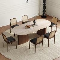 ราคา Bunise Oval dining table SD82 ชุดโต๊ะอาหารไม้ยางพารา รุ่น โต๊ะขนาด 140/160/180CM สีโอ๊ค 6-8 ที่นั่ง โต๊ะอาหารรูปเอลลิปต์ Chair*2 Chair (12567192)