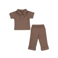 ราคา Little22 Minimal Joseph Polo Shirt Classic logo with long pants เสื้อโปโล พร้อมกางเกงขายาวขาเบิ้ล Desert Palm,3T (12539249)