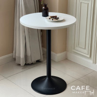 ราคา Cafemaker โต๊ะไม้ปิดผิวท็อปสีขาวทรงกลม ขาเหล็กสีดำฐานกลม Lily-Series A 80x80 ซม. (12543205)