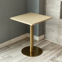 ราคา Cafemaker โต๊ะไม้ปิดผิวเมลามีนลายไม้ยางพารา ขาสแตนเลสสีทอง Daisy-Series Y 75x75 ซม. (12543277)