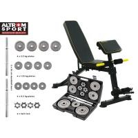 ราคา Altrom Sport รุ่น AM-021DZK + DBS20Kg ม้านั่งออกกำลังกาย + ดัมเบลเซท 20 kg. (12560494)