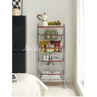 ราคา MM SHOP ชั้นวางของ ชั้นเก็บของ มีล้อเลื่อน โครงเหล็ก ถาดไม้ถอดได้ มีลิ้นชัก 5 ชั้น A 39*21*90 cm (12541958)