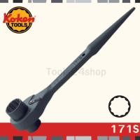 ราคา KOKEN ประแจแหวนฟรี 12 เหลี่ยม ปลายแหลม ยาว 10" สำหรับงานก่อสร้าง No.171S 19 x 22 (12555176)