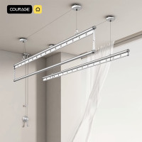 ราคา Courage G03 ราวตากผ้าติดเพดานมือหมุน ยาว 1.5 เมตร สีเงิน (12515704)
