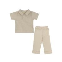 ราคา Little22 Minimal Joseph Polo Shirt Classic logo with long pants เสื้อโปโล พร้อมกางเกงขายาวขาเบิ้ล Oatmeal,2T (12539264)