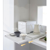 ราคา MM SHOP ชั้นวางเสริม ชั้นวางไมโครเวฟ แบบดึงสไลด์ถาด ประหยัดพื้นที่ ขาว (12553354)