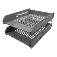 ราคา ORCA กะบะพลาสติก 2 ชั้น L2 สำหรับใส่กระดาษ A4 ผลิตจากพลาสติกคุณภาพดี แข็งแรงทนทาน วัสดุสวยงาม เทาทึบ (12561062)