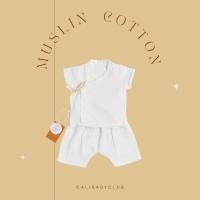 ราคา Cali ชุดเสื้อกางเกง เด็กอ่อนผูกหน้า สีพาสเทล *ป้าย Cali baby white,เสื้อกางเกง 0-3 (12562651)