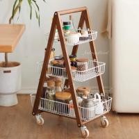 ราคา Loadingofficial-ชั้นวางของแบบตะกร้าล้อเลื่อน 3 ชั้น สีไม้เข้ม (12559747)