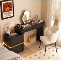 ราคา Lihong ND-015โต๊ะเครื่องแป้งสไตล์โมเดิร์นสีขาวมีไฟ(หมุนวางได้360°C) 120cm. สีดำ+2ลิ้นชัก+โบว์ (12585429)