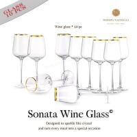 ราคา Dining Vaisselle - แก้วไวน์Sonata Wine glass ขอบทอง Pack 6ใบ & แก้วน้ำ Sylvia glass ทรงกลมขอบทอง Pack 6ใบ Wine glass pack 10ใบ (12533496)
