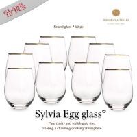 ราคา Dining Vaisselle - แก้วไวน์Sonata Wine glass ขอบทอง Pack 6ใบ & แก้วน้ำ Sylvia glass ทรงกลมขอบทอง Pack 6ใบ Egg glass pack 10ใบ (12533497)